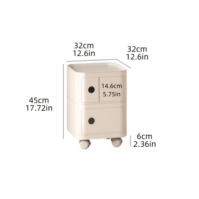 Mesita de noche cuadrada moderna con cajones, gabinete de almacenamiento multifuncional para sala de estar, dormitorio, gabinetes de plástico duraderos
