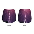 thumbnail image 6 of Sigee Thunderstorm Violet Purple for Women's Athletic Shorts High Waisted Running Shorts Pocket Sporty Short Gym Elastic Workout ShortsX-Large, 6 of 9