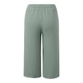 thumbnail image 5 of Heydday Linen Capri Pants for Girls Baggy Straight Leg Gauze Yoga Pant Loose Comfy Cropped Trousers with Pockets (Light Green3/10-11 Years), 5 of 5