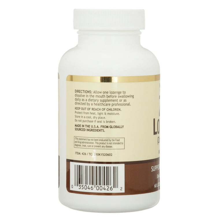 Windmill Zinc Lozenges with Vitamin C – Honey Lemon Flavor, 60