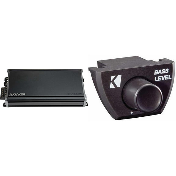 Kicker 46CXA6605 CXA6605 - 4x90-Watt 4-Channel Full-Range Amp w/300-watt Class D Sub Channel w/ Bass Knob Bundle