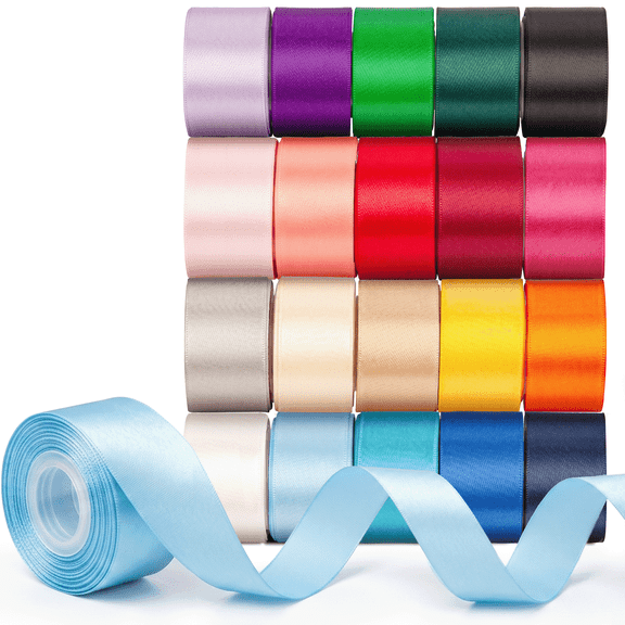 BCOOSS Rainbow Satin Ribbon for Gift Wrapping Floral Bouquets Wedding Party Decoration