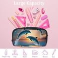 thumbnail image 4 of MUOOUM Pencil Case, Sea Dolphins Jumping Large Capacity Pencil Pouch Stationery Pen Bag, 4 of 7