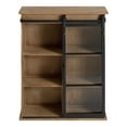 thumbnail image 4 of Kate and Laurel Barnhardt Wooden Decorative Cabinet with Sliding Glass Door, 22" x 28", Rustic Brown, Barndoor Modern Farmhouse Storage, 4 of 7