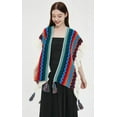 thumbnail image 3 of ZhangBaoLin Women Shawl Wrap Cardigan Poncho Cape Open Front Travel Sweater Coat Colorful Tassels Knit Blanket, 3 of 7