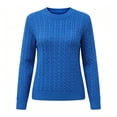 thumbnail image 6 of Mgmyaa Womens Sweaters Round Neck Cable Knit Long Sleeve Pullover Top, 6 of 9