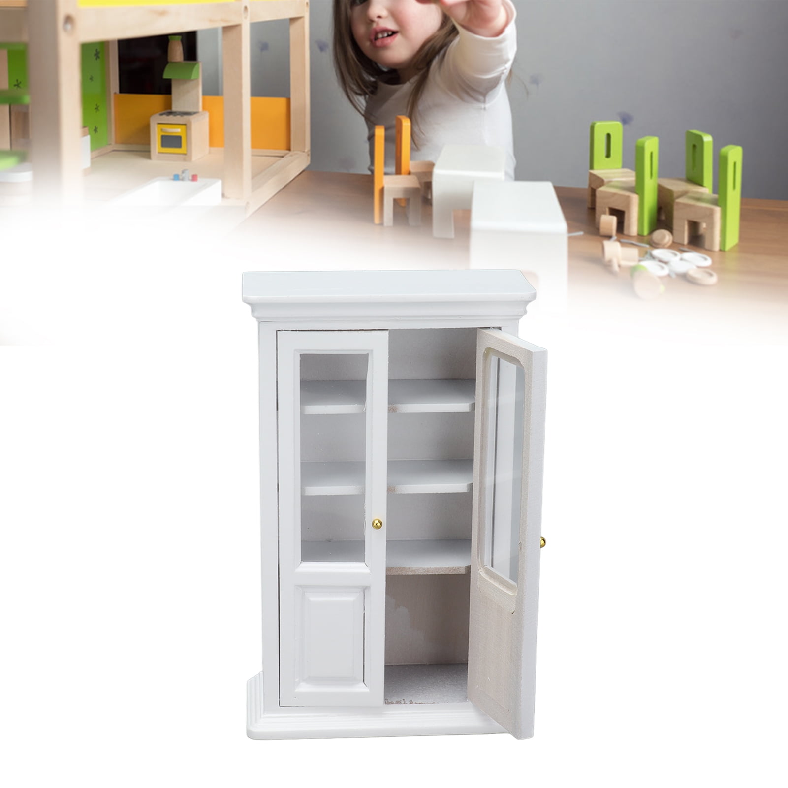 Retro 1/12 Miniature Bookshelf Book Rack Furniture Dollhouse Study Room Accs 