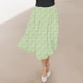thumbnail image 4 of Xixinqiwan Maxi Skirts for Women Clearance under $10,Women Flowy Long Skirts Summer Beach Pleated Elastic High Waisted Casual Swing Maxi Flared Skirts, 4 of 6