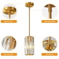 thumbnail image 6 of ZHLWIN Gold Pendant Lighting Modern Pendant Light Mini Crystal Chandeliers Adjustable Pendant Light Fixture for Kitchen Island Dinning Room Corridor Bedroom, 2-Pack, 6 of 6