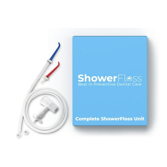 SHOWER FLOSS Water Dental Flosser - Convenient for Teeth, Attaches to Your Shower Head - Easy Installation, Adjustable Temperature & Pressure - Dentist Recommended