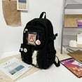 thumbnail image 6 of Cute Women Backpack Preppy Multi-Pocket Nylon Schoolbag Book Bags (Black), 6 of 6