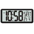 thumbnail image 1 of Square Wall Clock Series, 13.8inch Large Digital Jumbo Alarm Clock, LCD Display, Multi-Functional Upscale Office Decor Desk Black, 1 of 7