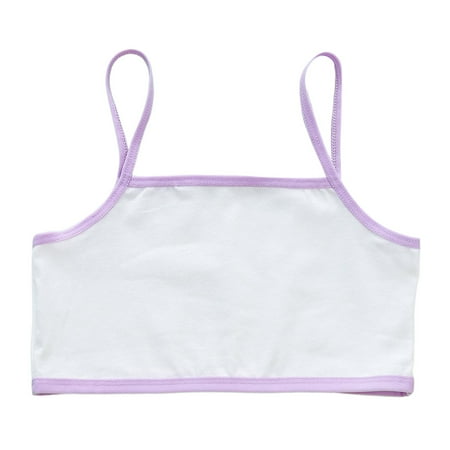 Dpytoraw Crop Top Bra Girls Seamless Sports Bra Training White Teen Bra Camisole Style Lightweight Seamless Kids Size 8-12 Years