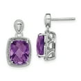 thumbnail image 1 of 925 Sterling Silver Amethyst Earrings Drop Dangle, 1 of 6