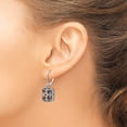 thumbnail image 3 of Shey Couture Sterling Silver with 14K Accent Antiqued Diamond and Marquise Garnet Leverback Earrings QTC657, 3 of 4