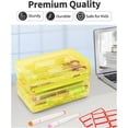 thumbnail image 4 of Uiz Merueh Trousse à Crayons pour Enfants à Moins de 5 $, Grande Capacité, Trousse Transparente, 1 Paquet de Trousse Rigide, Boîte à Crayons Transparente avec Couvercle à Pression, Conception Empilable, Boîte de Rangement en Plastique pour Fournitures de Bureau, 4 of 7