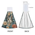 thumbnail image 3 of Yayeee Kitchen Hanging Hand Towels Set of 2 with Loop Bathroom Absorbent Tie Towel, Flowers Cat, 3 of 7