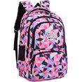 thumbnail image 1 of Mochila escolar con estampado geométrico para niña, primaria, secundaria, universitaria (2 # negro, 19 L), 1 of 5