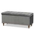 thumbnail image 2 of Baxton Studio Kaylee Modern and Contemporary Grey Velvet Fabric Upholstered Button-Tufted Storage Ottoman Bench, 2 of 11