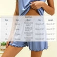 thumbnail image 3 of TEAJOPSUU Womens Summer Pajama Shorts Cotton Blend High Waisted Lounge Shorts Ruffle Trim Loose Fit Comfy Lightweight Pj Bottoms Blue, 3 of 9