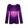 thumbnail image 5 of Awdenio Spring Winter Hoodie for Women Fashion 2025 Happy New Year Print Crewneck Long Sleeve Loose Sweatshirt Capless Tops, 5 of 5