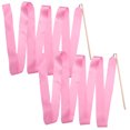 thumbnail image 1 of CIMAXIC 2Pcs 4m Colorful Rhythmic Gymnastics Ribbon Dancing Gymnastics Ribbon Dancing Streamers for Kids Children (Pink),174.8"X2.36"X0.43", 1 of 5