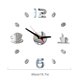 thumbnail image 2 of Relojes de pared autoadhesivos 3D DIY pegatinas de espejo de acrílico decoración de la sala de estar del dormitorio del hogar - plateado Sweethay HA3331-02B, 2 of 6