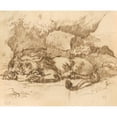 thumbnail image 3 of Eugène Delacroix 24x20 Black Modern Framed Museum Art Print Titled - Lion Devouring a Rabbit, 3 of 5