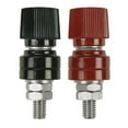 thumbnail image 1 of 1/4" Copper Battery Terminal Stud Connector, Ampper Remote Battery Binding Post Junction Post Block Terminal Kit, Pack of 2 (Red and Black), 1 of 7
