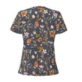thumbnail image 5 of Wukai Wildflowers Casual V-Neck Graphic Tees for Women: Lightweight and Breathable Summer Tops with Stylish Design-XX-Large, 5 of 8