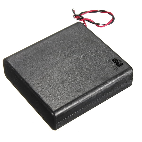 5 Pcs 6V Power Supply 4 x AA Battery Holder Enclosed Case Box Switch Wire Lead