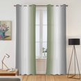 thumbnail image 2 of Gray Green Kitchen Curtains 96 Inch Length, Modern Gradient Geometric Grommet Top Bedroom Living Room Curtains, Light Filtering Cafe Curtain Drapes 2 Panels Set 104''x96'', 2 of 9