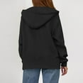 thumbnail image 4 of Women's Zip Up Hoodies Oversized Long Sleeve Cardigans Lightweight Drawstring Hood Jackets with Pockets Solid Casual Sportswear 2025 Fall Fashion Clothing, 4 of 6