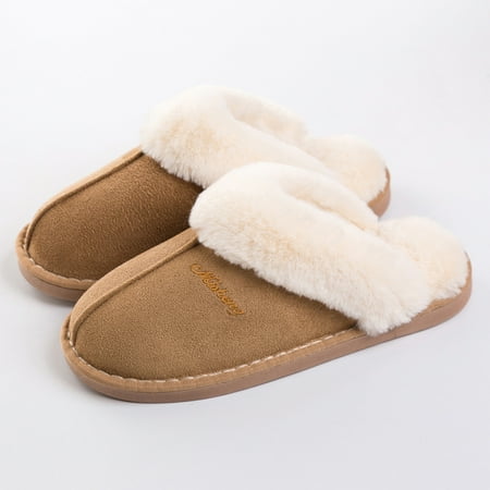 

Powecrea Women Home Slippers Non-slip Soft Winter Warm Indoor Bedroom Floor Shoes