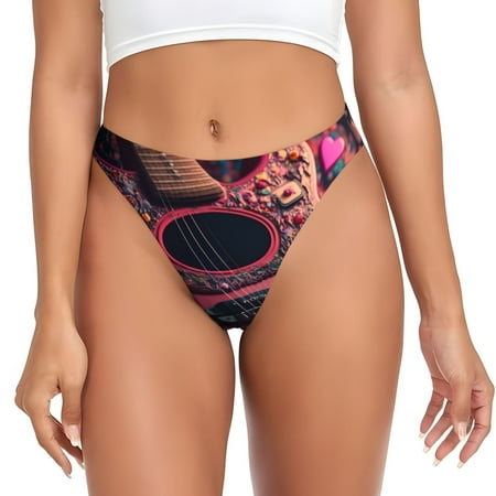 Sigee Romantic Heart Guitar for Women s G-String Panty  Low Rise  Soft Lace Perfect for Everyday Wear or Special Occasions-X-Large