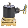 thumbnail image 1 of Válvula solenoide 2W‑160‑15 G1/2 pulg. Válvula solenoide eléctrica normalmente cerrada de latón para agua, aire y gas, CA 110 V, 1 of 14