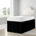 thumbnail image 2 of Premium Dorm Bed Skirt, Ruffled Dorm Size Bed Skirt - 100% Cotton Blend Fabric Dorm Bed Skirt Black - Dorm Bed Skirt Twin XL Size College Dorm Bed Skirt 42" Drop - Black, 2 of 5