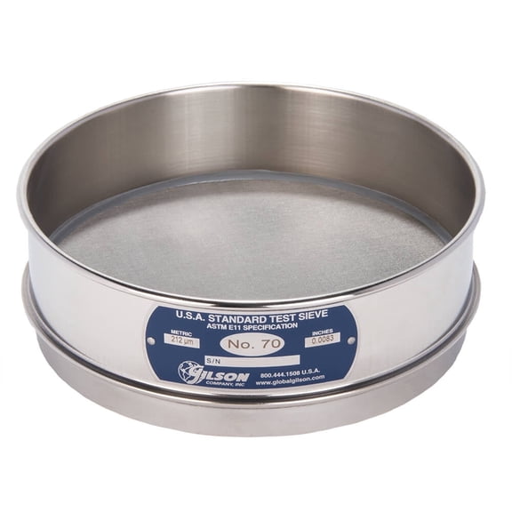 8in Sieve, All Stainless Steel, Full-Height, No.70 (Gilson Company, Inc.)