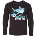 thumbnail image 3 of Inktastic My Grammy Loves Me with Cute Sharks Long Sleeve Youth T-Shirt, 3 of 5