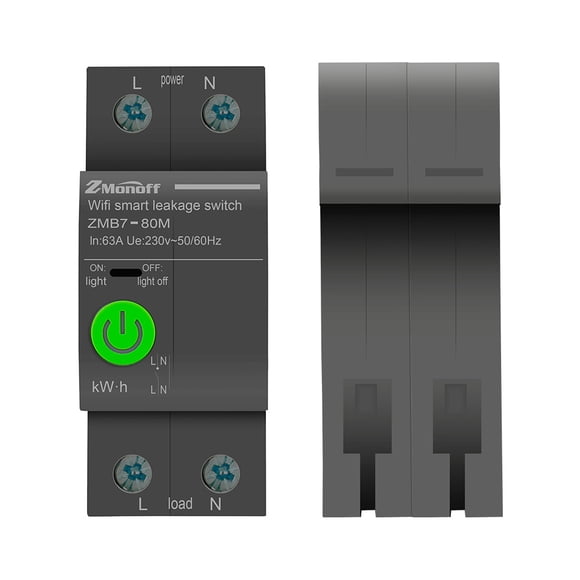 2P Smart Circuit Breaker APP Wifi Enabled Circuit Breaker Electricity Statistics Leakage Switch with Leakage Protection Overvoltage and Undervoltage Protection Mobile Phone Remote Control f