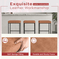 thumbnail image 4 of Furmax 30" Upholstered Counter Stool Bar Stool with Footrest, Brown, 4 of 7