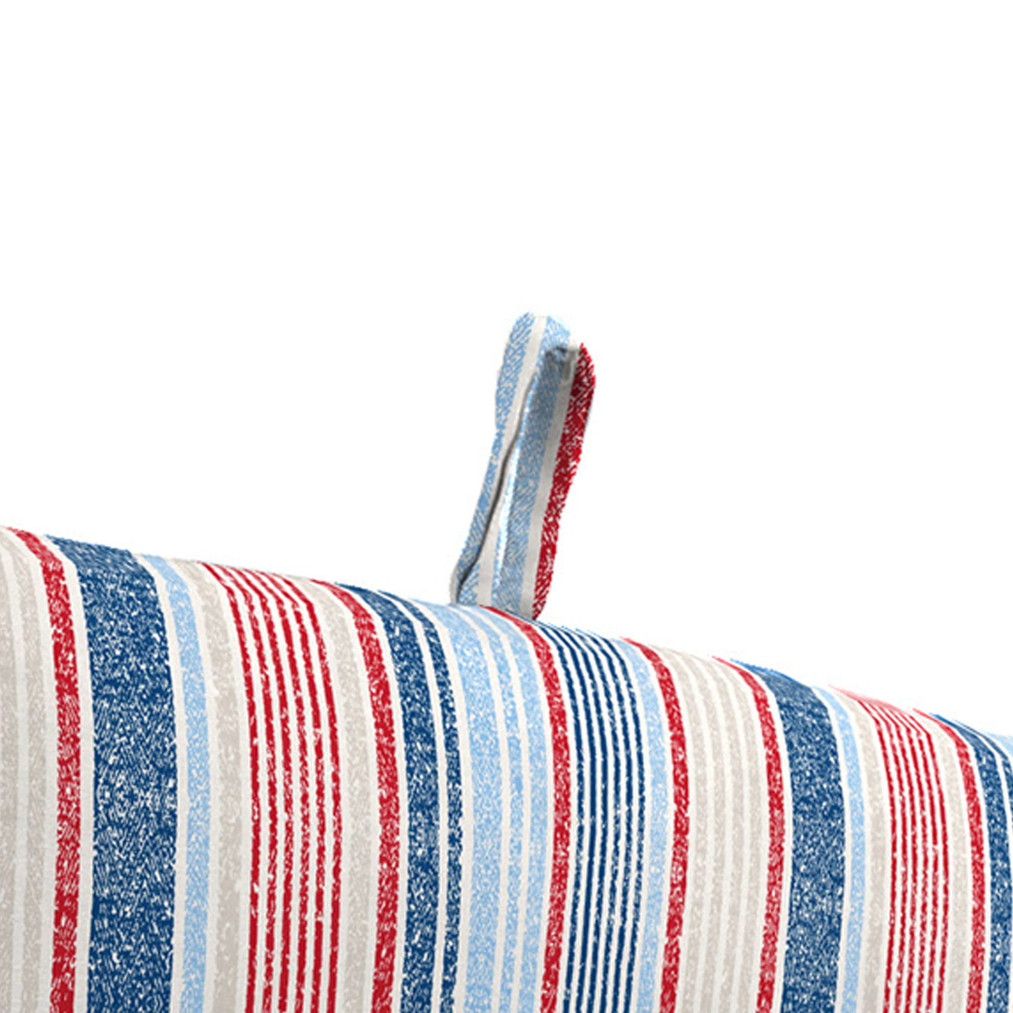 Jordan Manufacturing 44" x 22" Davian Razz Red, White and Blue Stripe Rectangular Outdoor Chair Cushion with Ties and Hanger Loop