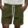 thumbnail image 1 of Mens Shorts Elastic Waist with Pockets Solid Color Casual Work Bottoms, Half Length Side Pocket Trousers, Soft Polyester Summer, 1 of 4