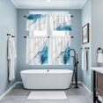 thumbnail image 3 of Marble Blue Kitchen Curtains Sets for Windows 24 Inch Length, Gold White Modern Gradient Ocean Wavy Ripple Rod Pocket Window Treatments Tier Curtains and Valances Set for Bedroom/Bathroom, 3 of 8
