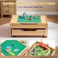 thumbnail image 2 of Train Table, 3-in-1 Wooden Kids Train Table with Storage Drawer, Rolling Kids Activity Table with Wheels, Toddler Train Track Table DIY Design for Gaming, Drawing, Building, 2 of 6