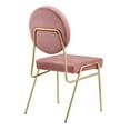 thumbnail image 4 of Side Dining Chair, Pink Gold, Velvet, Mid Century Kitchen Cafe Bistro Hospitality Restaurant, Modern Contemporary Boutique HB34609, 4 of 10