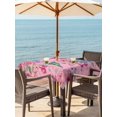 thumbnail image 3 of Outdoor Tablecloth with Umbrella Hole for Patio/Picnic/Party/Camping, Pink Spring Floral Waterproof Table Cloth Square Cover Washable, Watercolor Birds Farmhouse Art (54"x 54"), 3 of 9