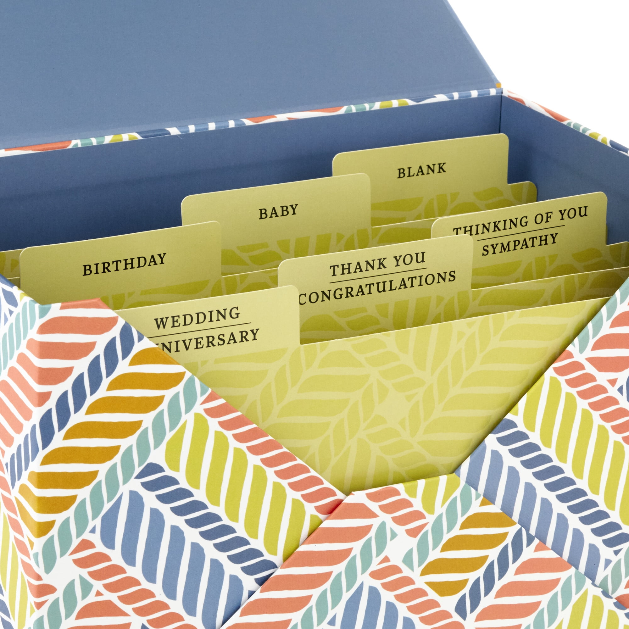 Hallmark Assorted Boxed Handmade Greeting Cards (Herringbone Pattern)—Birthday, Baby Shower, Wedding, Sympathy, Thinking of You, Thank You, Pack of 24 With Organizer Box