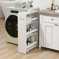 thumbnail image 4 of Costway 4-Tier Rolling Storage Cart 8" Slim Kitchen Cart on Wheels with Open Shelves White, 4 of 10