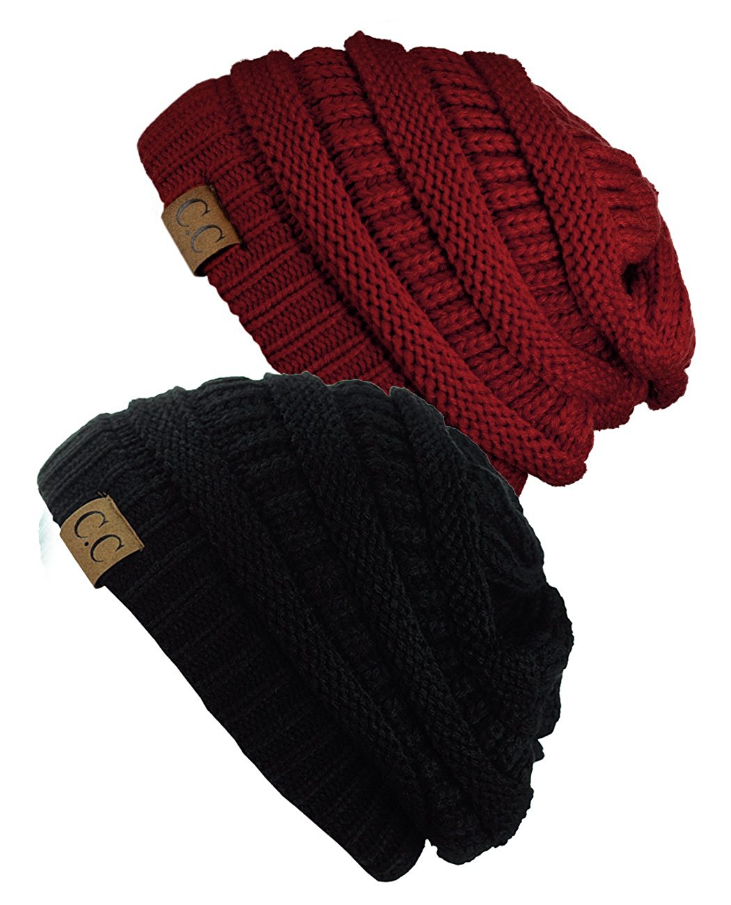C.C C.C Women's Knit Beanie Cap Hat (2 PACK)